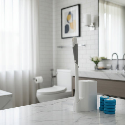 Disposable toilet brush cleaning artifact set