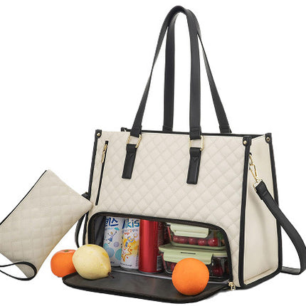 Convenient Commute New Lunch Bag Women's Insulated Lunch Box Women's Leak-proof Large Purse Diagonal Computer Storage