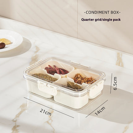 Portable Eight-compartment Spice Storage Crisper Seasoning Box Sealed Jar Refrigerator Storage Box