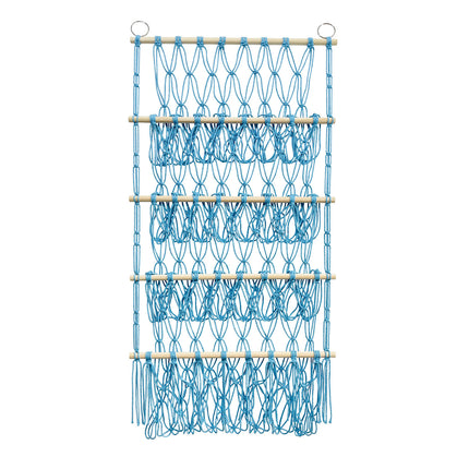 Four-layer Wooden Stick Toy Storage Net Pocket Storage Rack Decorative Woven Storage Rack Multi-layer