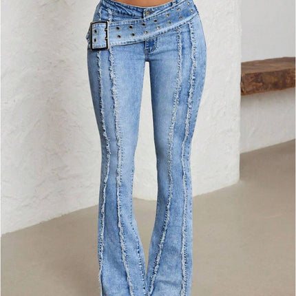 Women's Fashionable Low Waist Flared Jeans