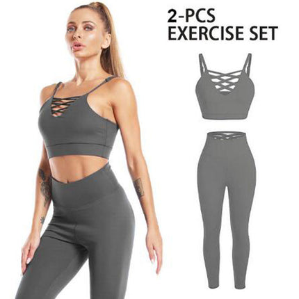 Women's Adjustable Bra Pants Fitness Exercise Suit