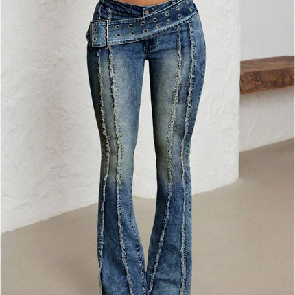 Women's Fashionable Low Waist Flared Jeans