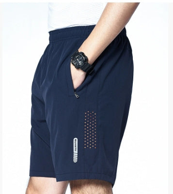 Summer Thin Breathable Quick-drying Loose Sports Running Ice Silk Leisure Five-point Stretch Men's Beach Shorts