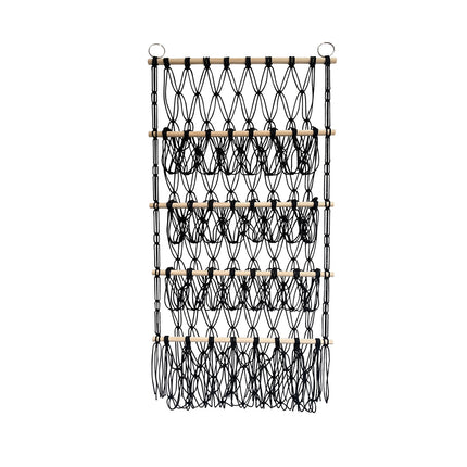 Four-layer Wooden Stick Toy Storage Net Pocket Storage Rack Decorative Woven Storage Rack Multi-layer