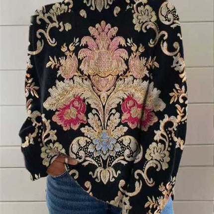 Women's Christmas Printed Turtleneck Sweater