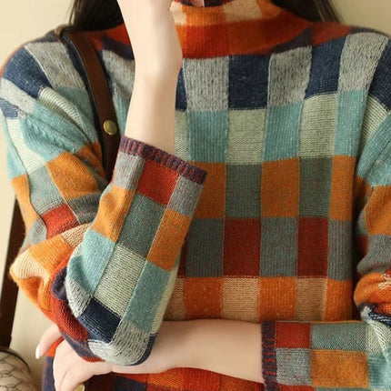 Women's Christmas Printed Turtleneck Sweater