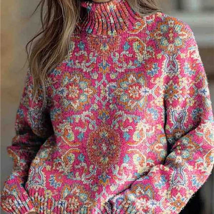 Women's Christmas Printed Turtleneck Sweater