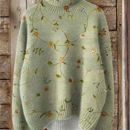 Women's Christmas Printed Turtleneck Sweater