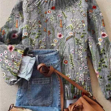 Women's Christmas Printed Turtleneck Sweater