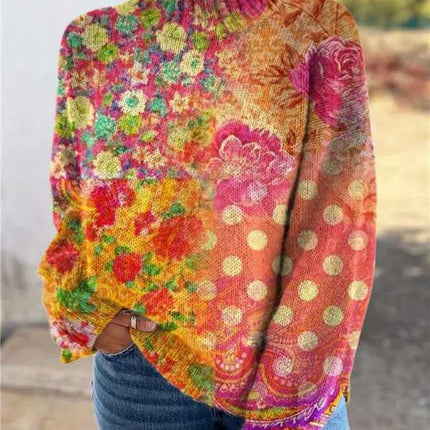 Women's Christmas Printed Turtleneck Sweater