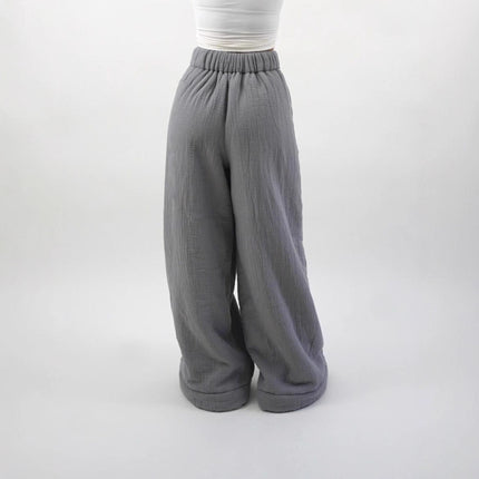 Women's Street Fashion Casual Loose Wide-leg Pants Solid Color