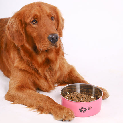 Stainless Steel Dog Bowl Large Capacity Anti-tumble Cat Bowl