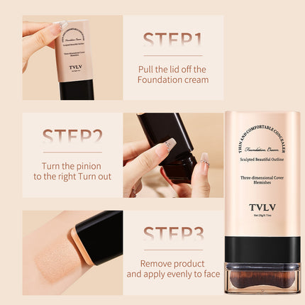 TVLV Eraser Stick Foundation Moisturizing Light Transparent Concealer Brightening Skin Color