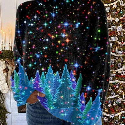 Women's Christmas Printed Turtleneck Sweater
