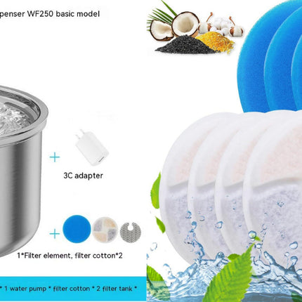 Pet Automatic Water Dispenser Stainless Steel Smart Small Flower Fountain