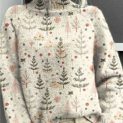 Women's Christmas Printed Turtleneck Sweater