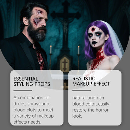 DOWMOO Halloween Fake Blood Makeup Set Funny Makeup Plasma