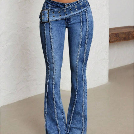 Women's Fashionable Low Waist Flared Jeans