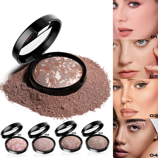 4-color Pork Belly Baked Powder Foundation Powder Fine Silky Improve Skin Color